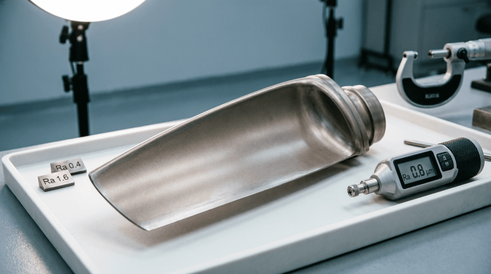 Completed laser-cladded turbine blade with smooth overlay surface, uniform clad layer, refurbished i