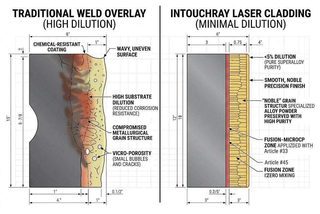 a cross section of a chemical resistant coating on a substrate