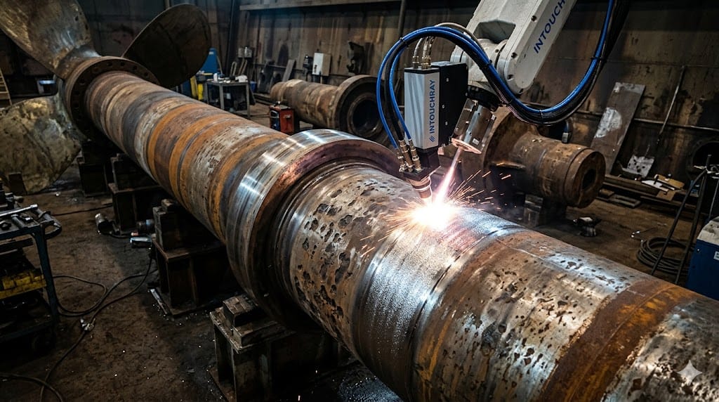 a massive marine propeller shaft