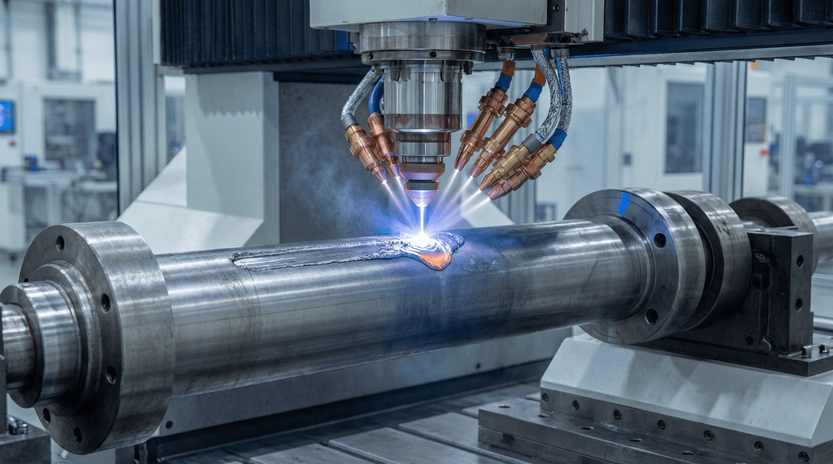 laser cutting assist - 5-axis CNC laser cladding machine applying high-hardness alloy with argon shi