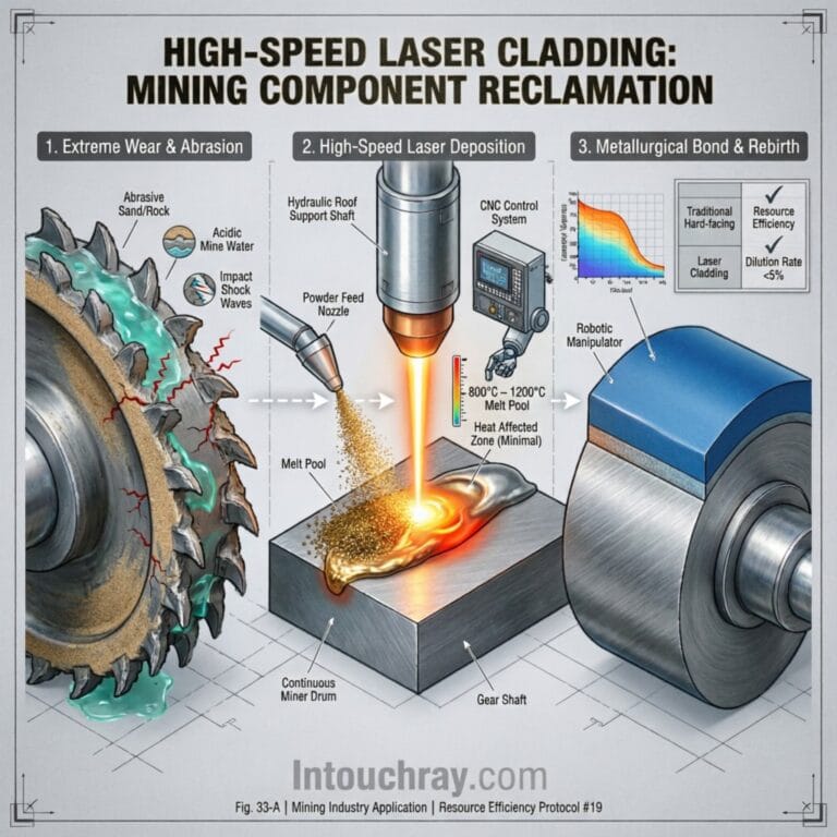 High-precision Laser Cladding For Mining Reclaiming Equipment For Noble Precision system showing laser beam path and compone