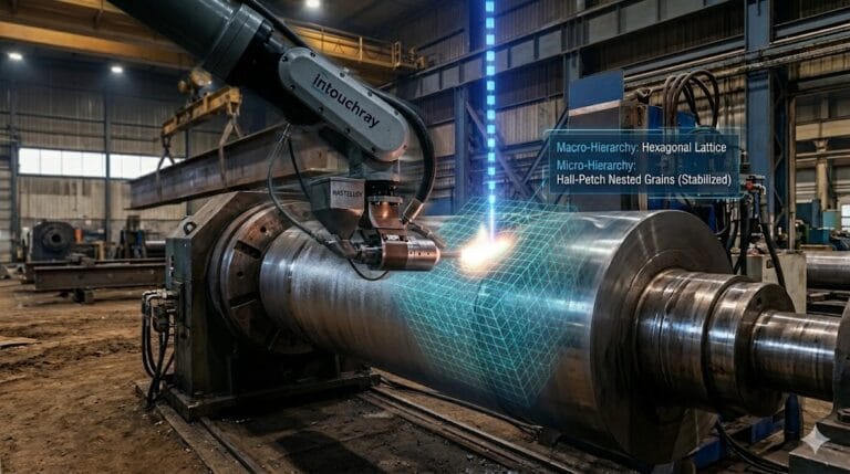 High-precision Laser Cladding Hierarchical Grain Engineering system showing laser beam path and component integration.