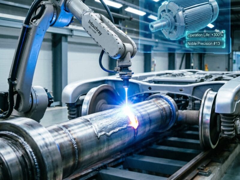 High-precision Smart City Infrastructure Laser Cladding Logistics system showing laser beam path and component integration.