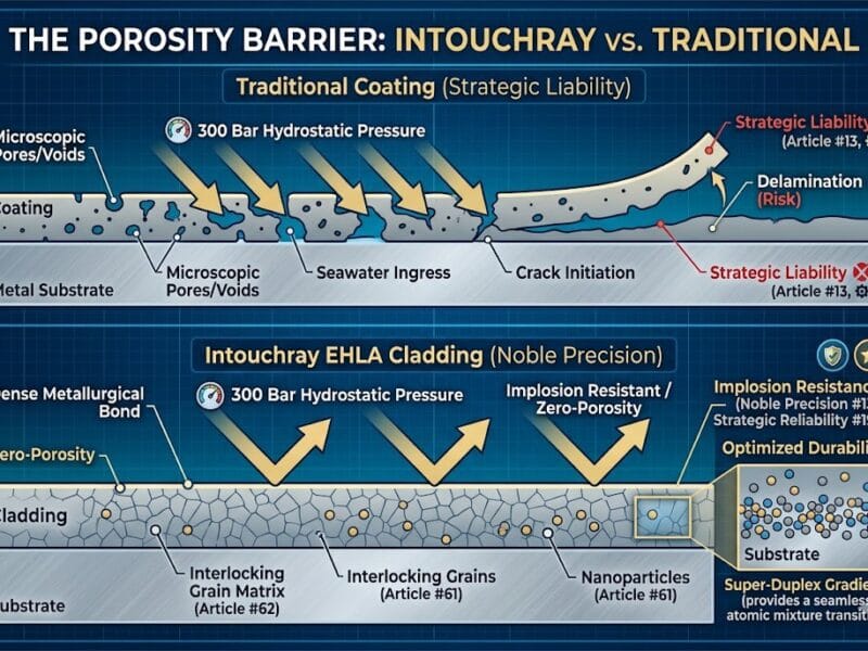 High-precision Subsea Laser Cladding Extreme Pressure Protection system showing laser beam path and component integration.