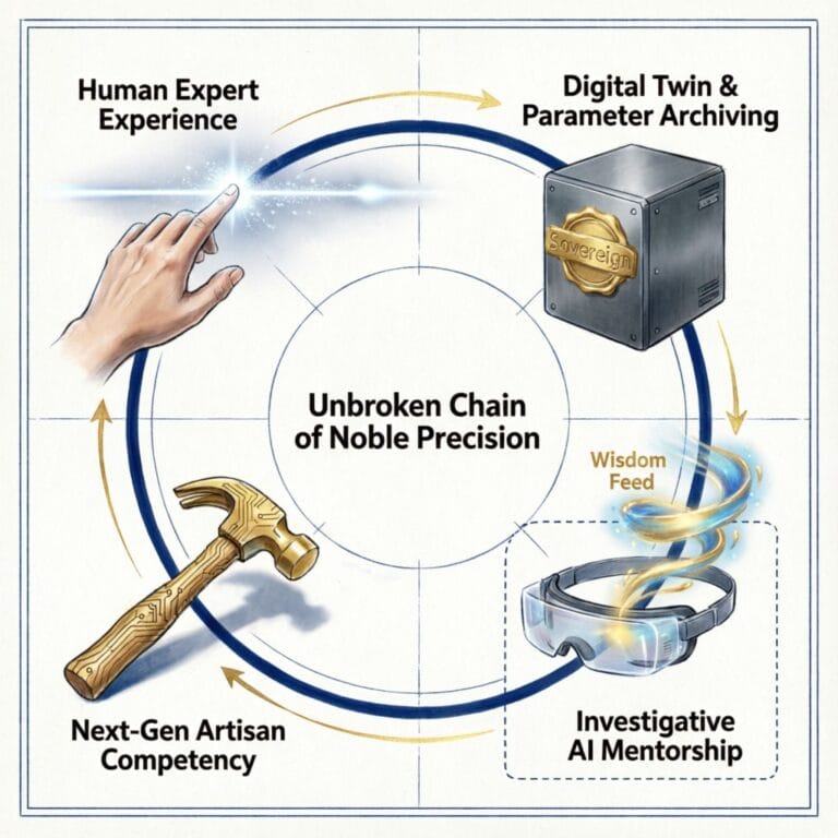 High-precision Technical Legacy Sovereign Knowledge Transfer system showing laser beam path and component integration.