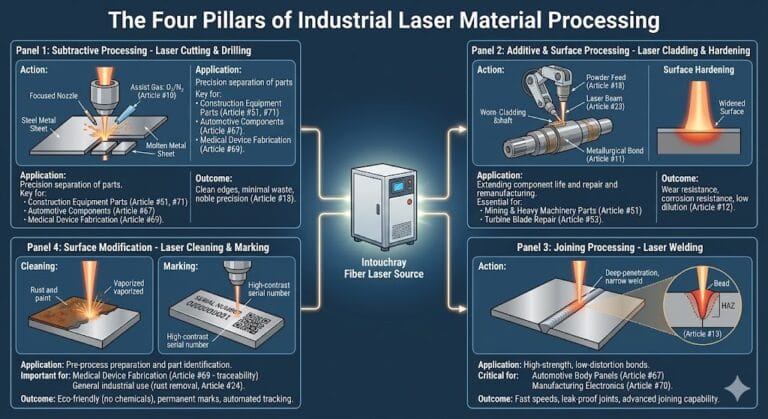 CNC-controlled fiber laser cutting machine for precision metal fabrication with automated manufacturing capabilities