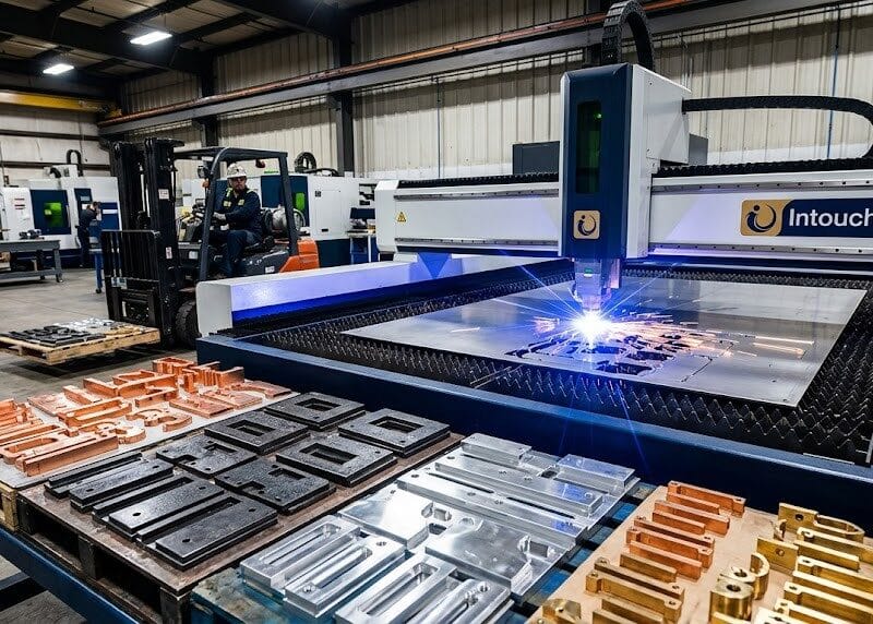 High-precision Job Shop Dynamics Maximizing Laser Cutting Versatility system showing laser beam path and component integrati