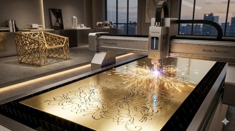High-precision Laser Cutting Furniture Interior Design system showing laser beam path and component integration.