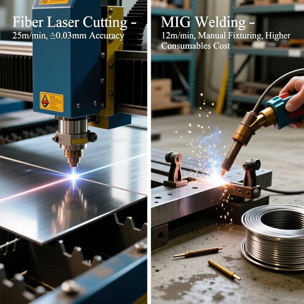 Technical comparison: fiber laser vs MIG/TIG on speed, cost, accuracy, and setup time