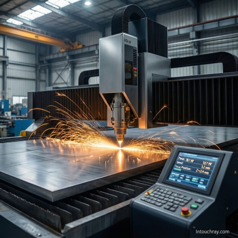 60kW fiber laser cutting benefits demonstrated in a high-tech industrial factory setting