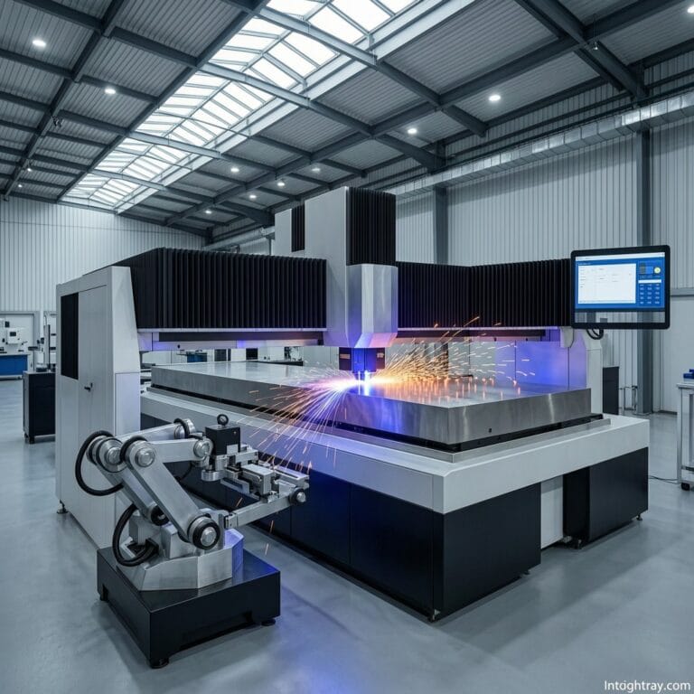 Automated nozzle management system operating on a fiber laser cutter in a lights-out factory environment