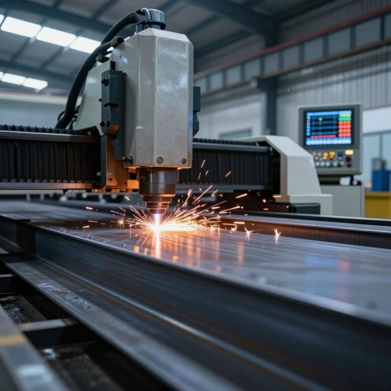 Fiber laser cutting thick steel plate for skyscraper construction components