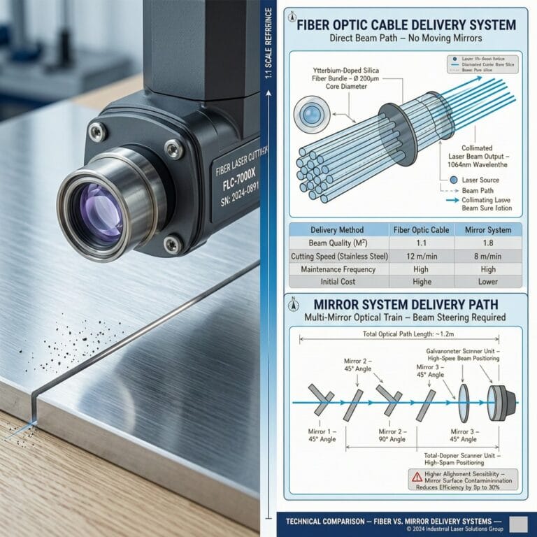 Comparison of fiber laser delivery system versus CO2 mirror system for industrial cutting