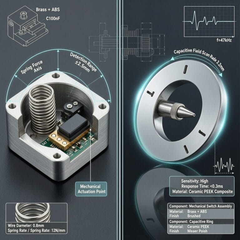 Comparison of mechanical breakaway and capacitive non-contact laser head sensors