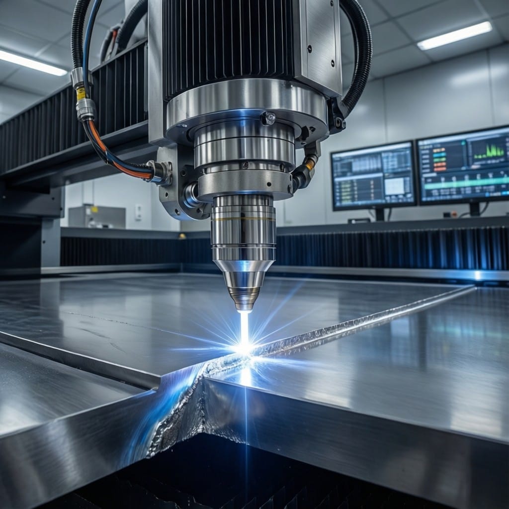 Fiber laser fillet welding stainless steel T-joint at 3.18 m/min with real-time seam tracking