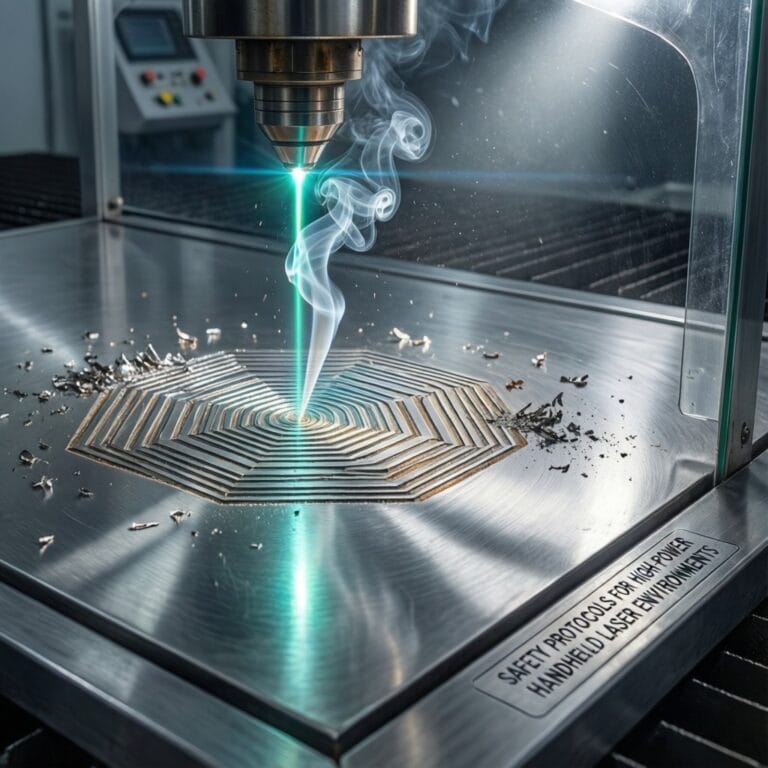 Close-up view of laser processing for Safety Protocols for High-Power Handheld L for Safety Protocols for High-Power Handhel