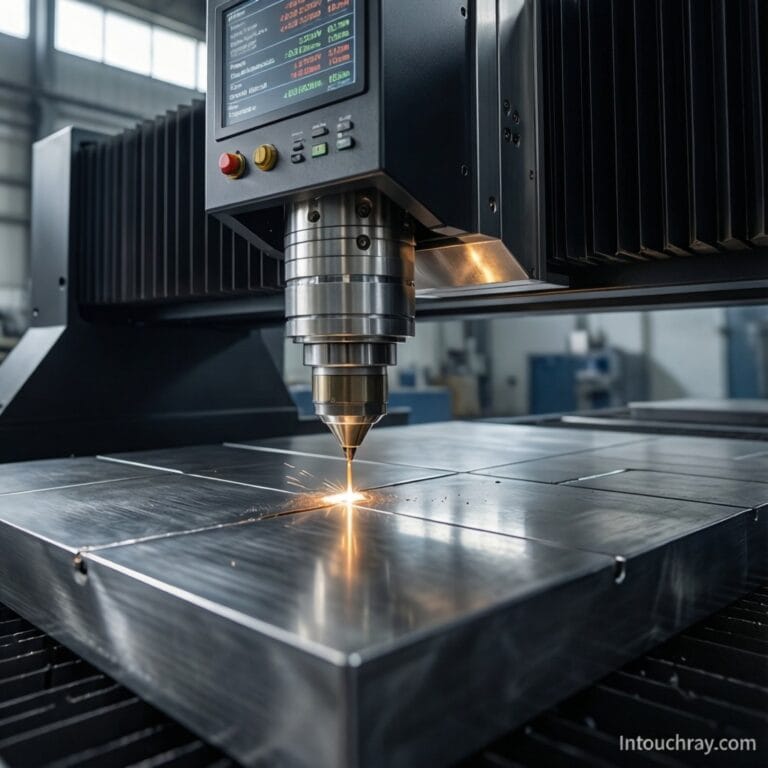 Fiber laser spot welding head operating on stainless steel without contact