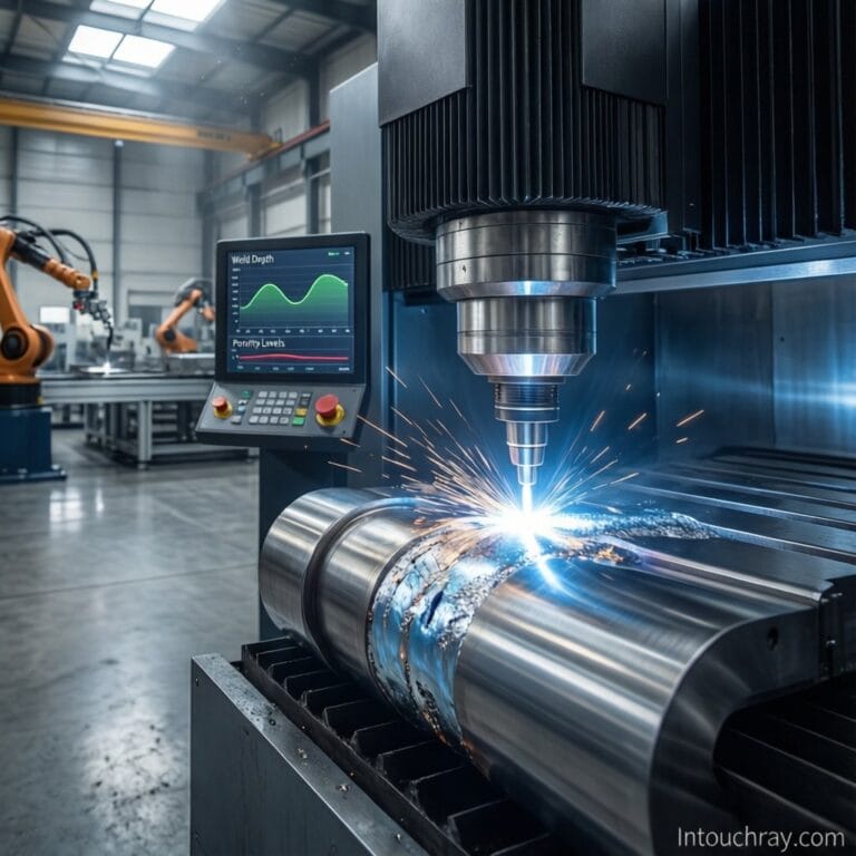 Fiber laser welding head performing in-line quality monitoring with real-time data overlay