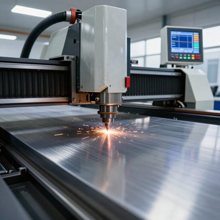 Fiber laser head performing intelligent piercing on thick steel plate to reduce cycle time