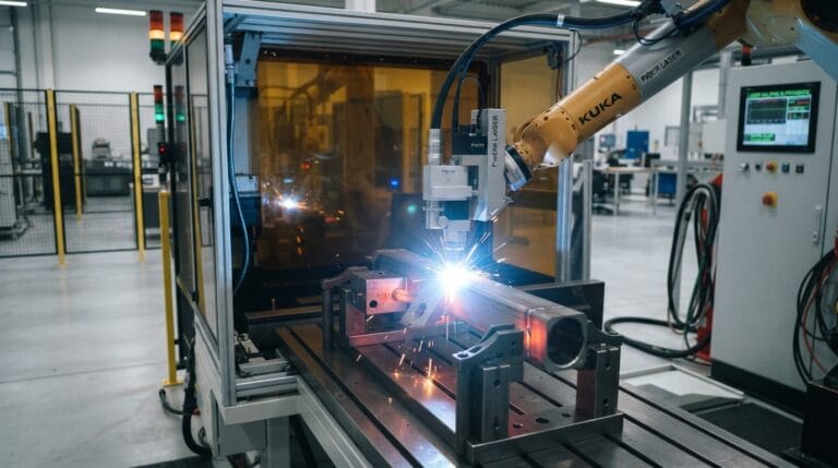 Laser spot welding high-speed precision joining of metal components with fiber laser technology