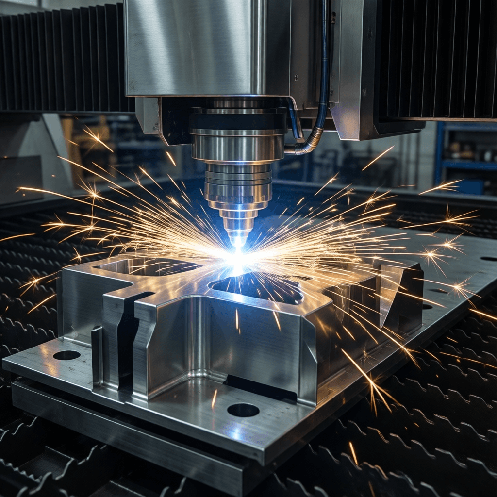 Laser cutting aluminum die cast component