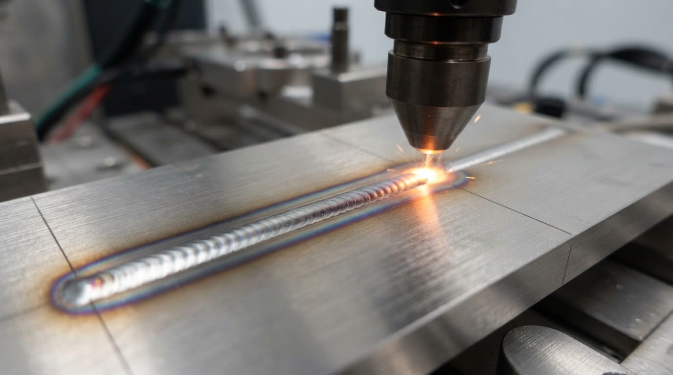 Close-up fiber laser welding for aerospace precision components